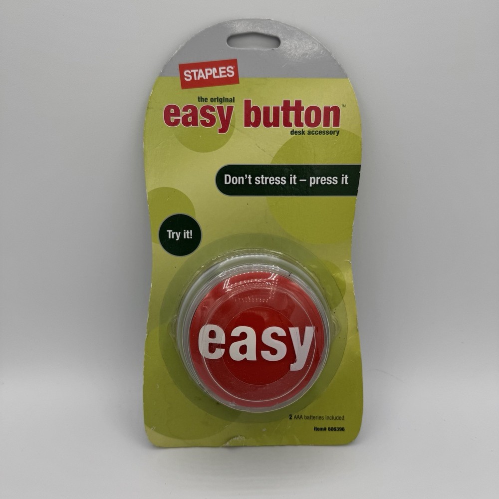 Staples Talking Easy Button Red Original 2005 - NEW Old Stock