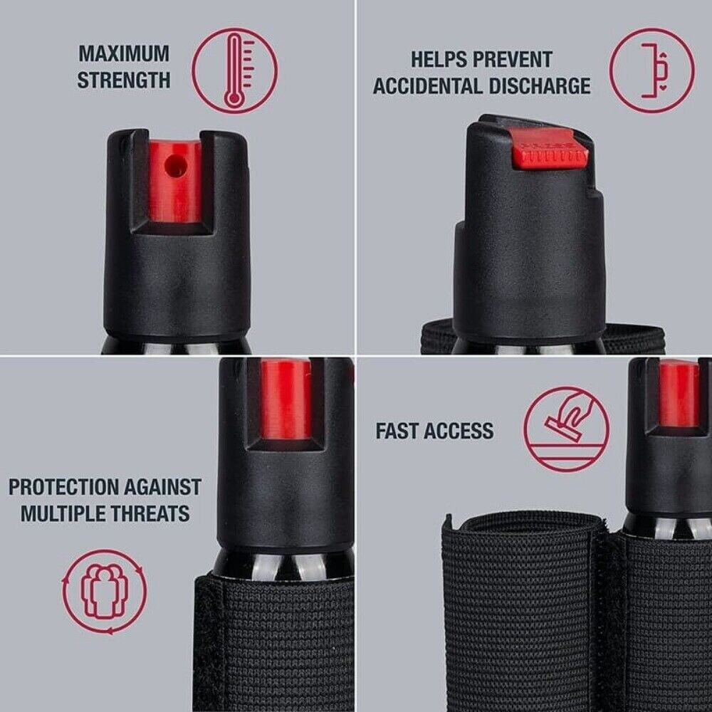 2 PACK Pepper Spray 1/2oz Self Defense Security Protection Keychain