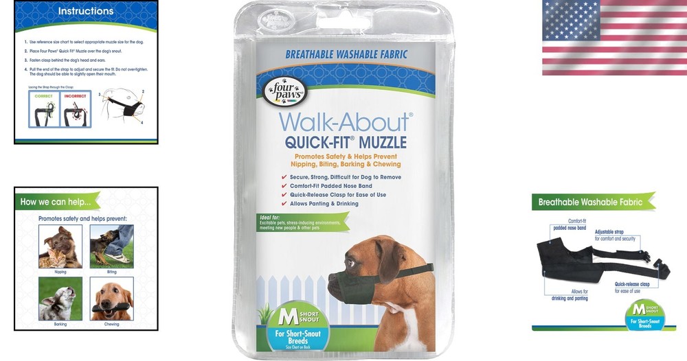 Adjustable Black Dog Muzzle for Medium Breeds - Washable & Breathable Design