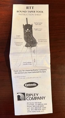 NEW Ripley CableMatic 5C-Crimp Round Compression Tool Connectors Compression
