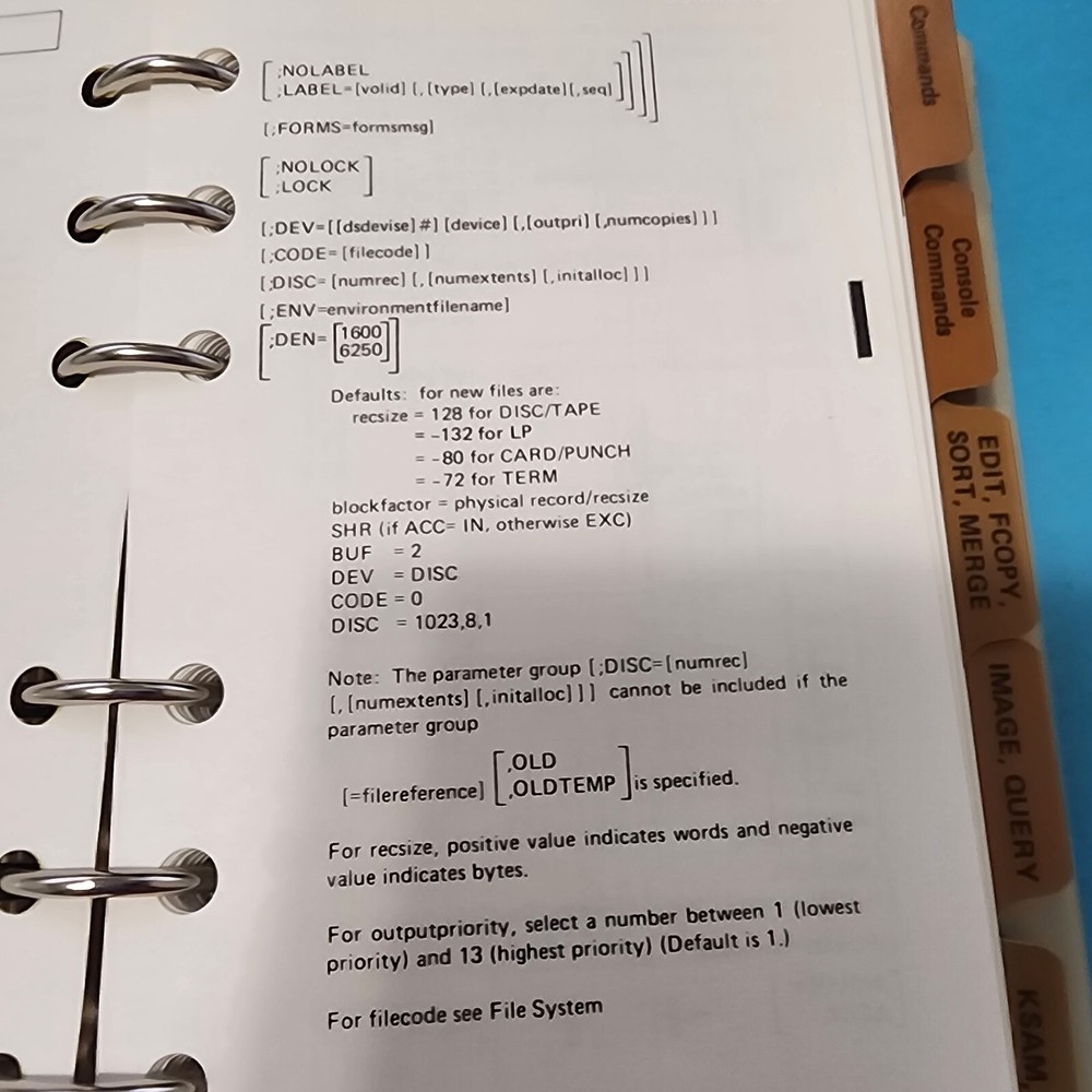 Vtg 1981 Hewlett Packard HP 3000 Computer Systems MPE Software Pocket Guide