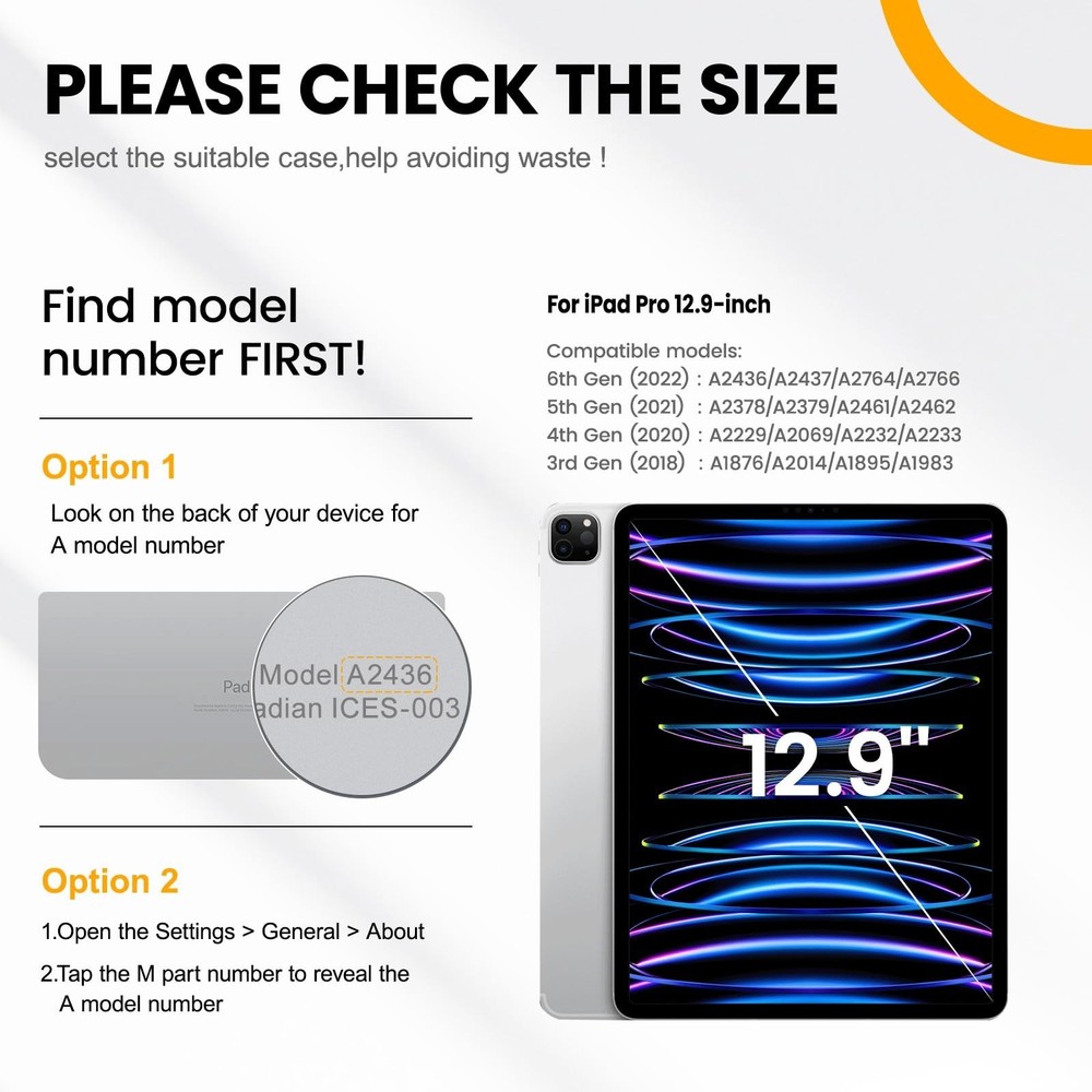 Timecity Protective Case for iPad Pro 12.9 inch 6th/ 5th/ 4th/ 3rd Generation...