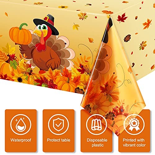 Pieces Thanksgiving Tablecloths Fall Leaf Tablecovers Turkey Tablecloth 3
