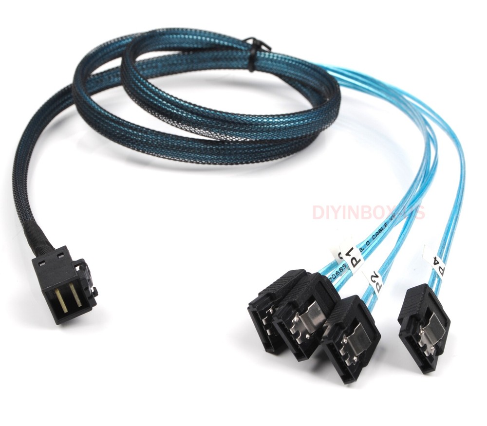6G Internal MiniSAS HD SFF-8643 to 4 SATA 7pin Hard Disk Data Server Raid Cable