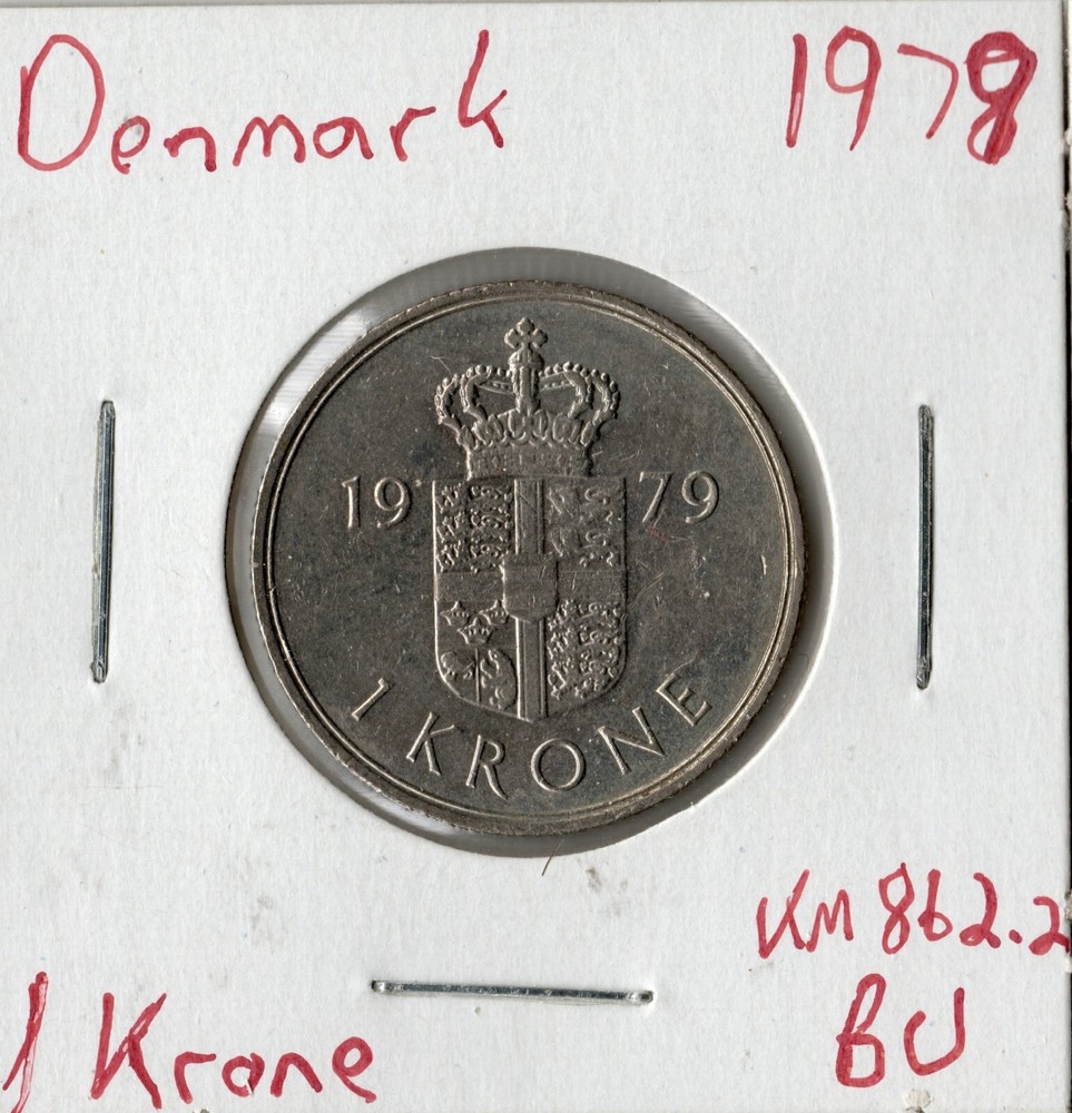 Coin Denmark 1 Krone 1979 KM862.2