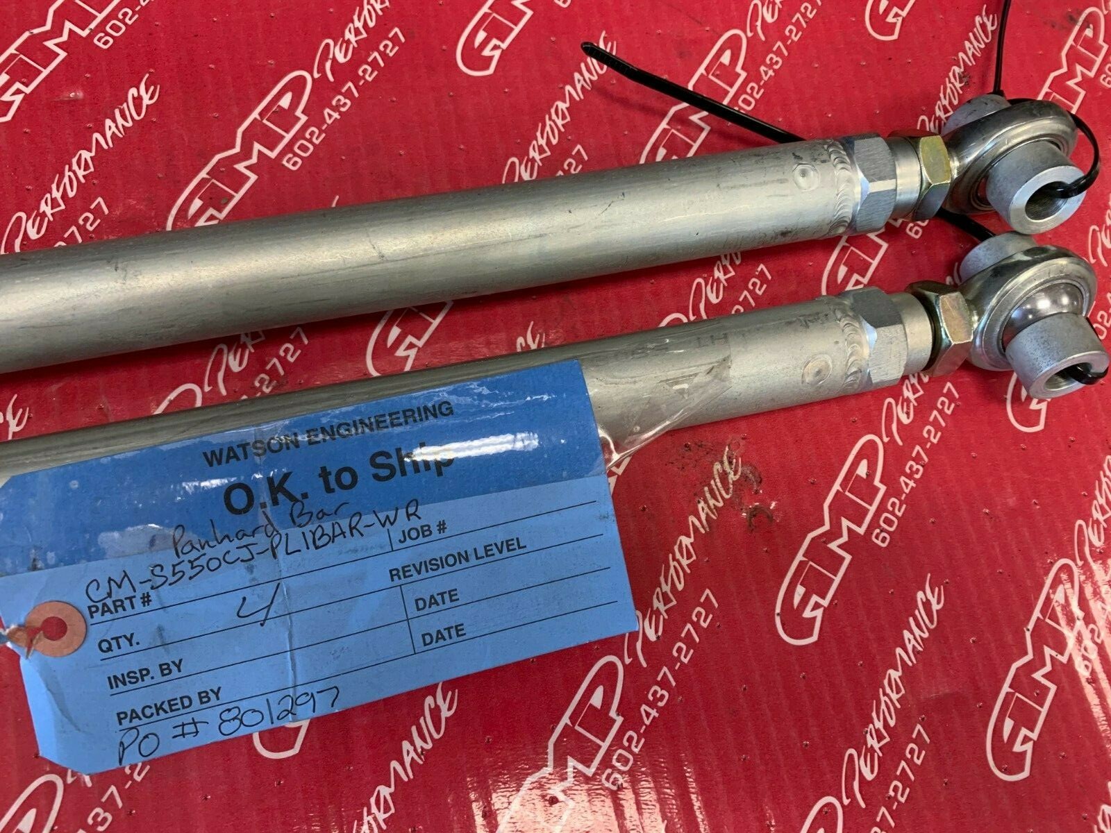 2015-2016 Ford Cobra Jet Watson Engineering Pan Rod Bars CM-S550CJ-PL1BAR-WR