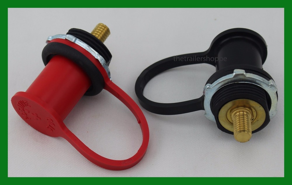 Battery Jumper Terminals Black & Red Color Coded Rubber Cap, Solid Brass Studs