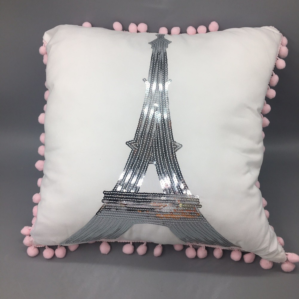 10pc Envogue Paris FULL Comforter Sheet Pillow Set Eiffel Tower Heart Sequins