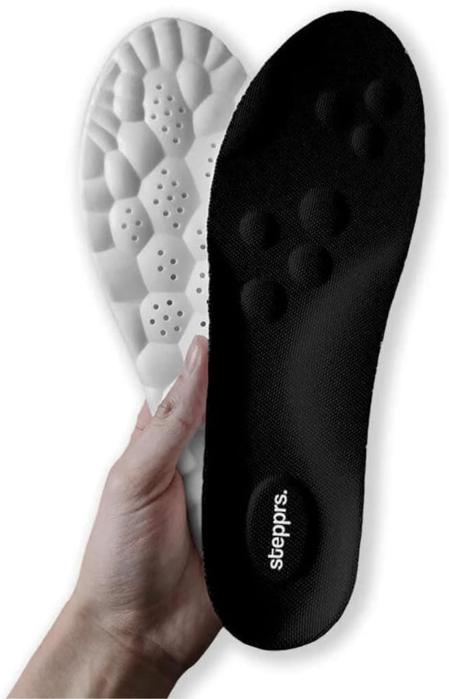 Original Stepprs Comfort Shoe Insoles Steppers Cloud Soles for Men Women (Black)