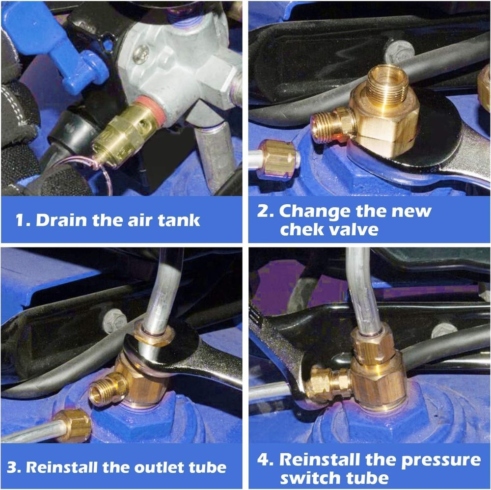 Air Compressor Replacement Components Check Valve Kit Fittings