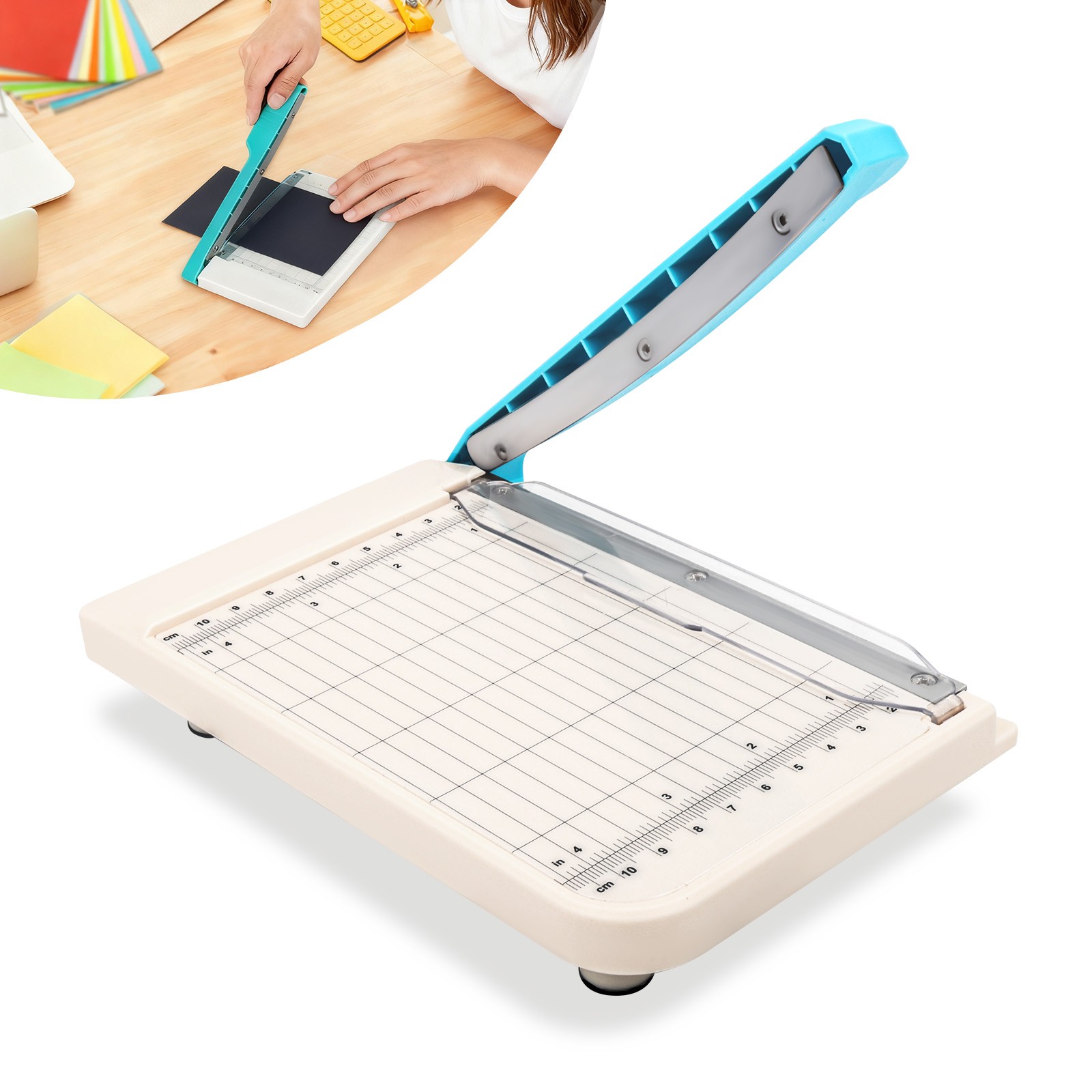 6" Mini Safe Photo Paper Cutter Portable Nonslip Guillotine Trimmer Journal Card