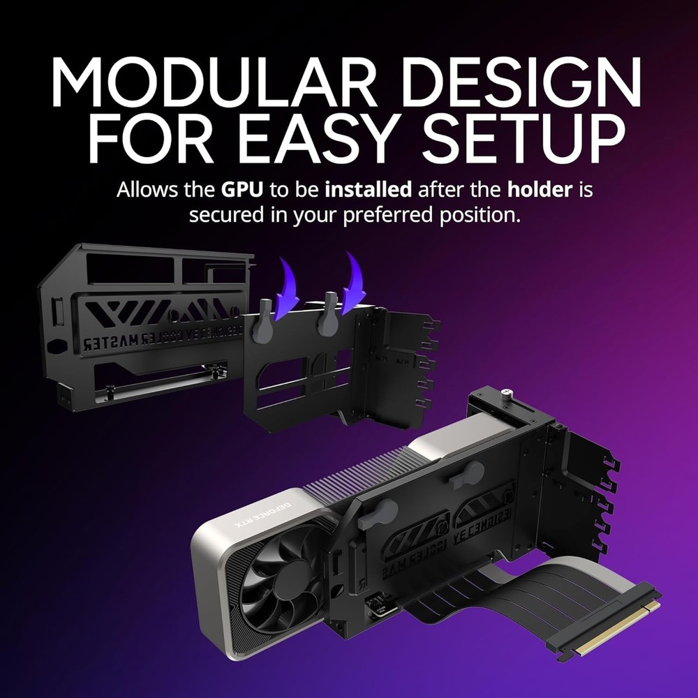 Adjustable Vertical GPU Holder Kit V3 with PCI-E 4.0 Riser - Perfect for Gaming