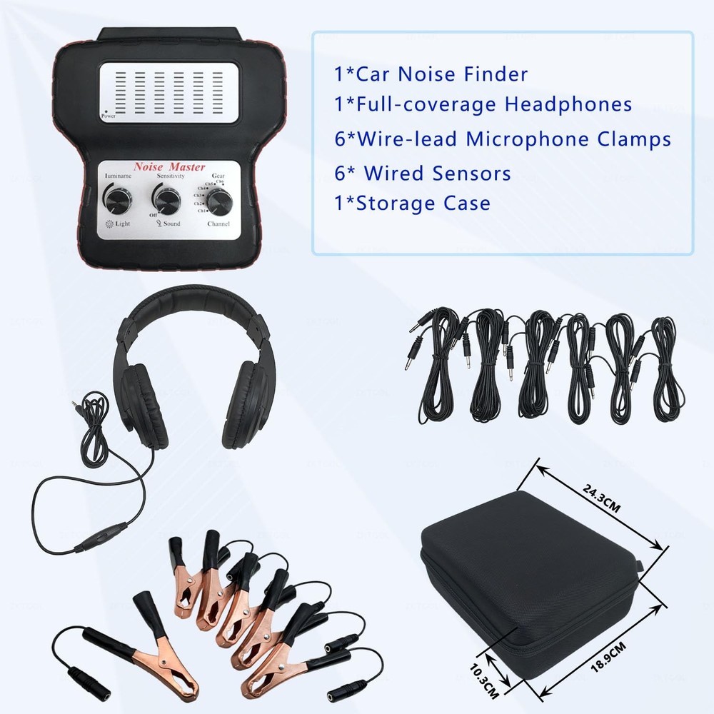 ZKTOOL Chassis Ears Electronic Stethoscope Diagnostic Kit with Black