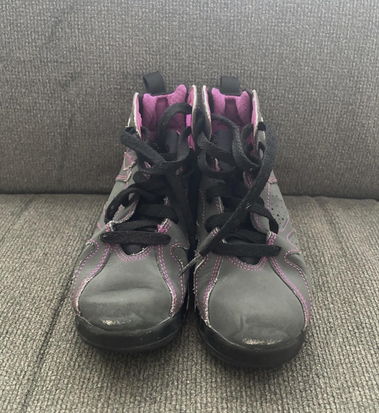 Jordan 7 Retro Shoes Youth Size 1.5Y Gray Pink Basketball Kids 442961-018