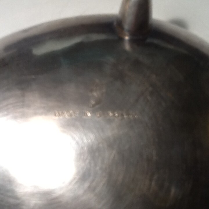 Hans Jensen, Denmark Danish Silver Plate Footed Bowl, 5 1/4" Flower Motif