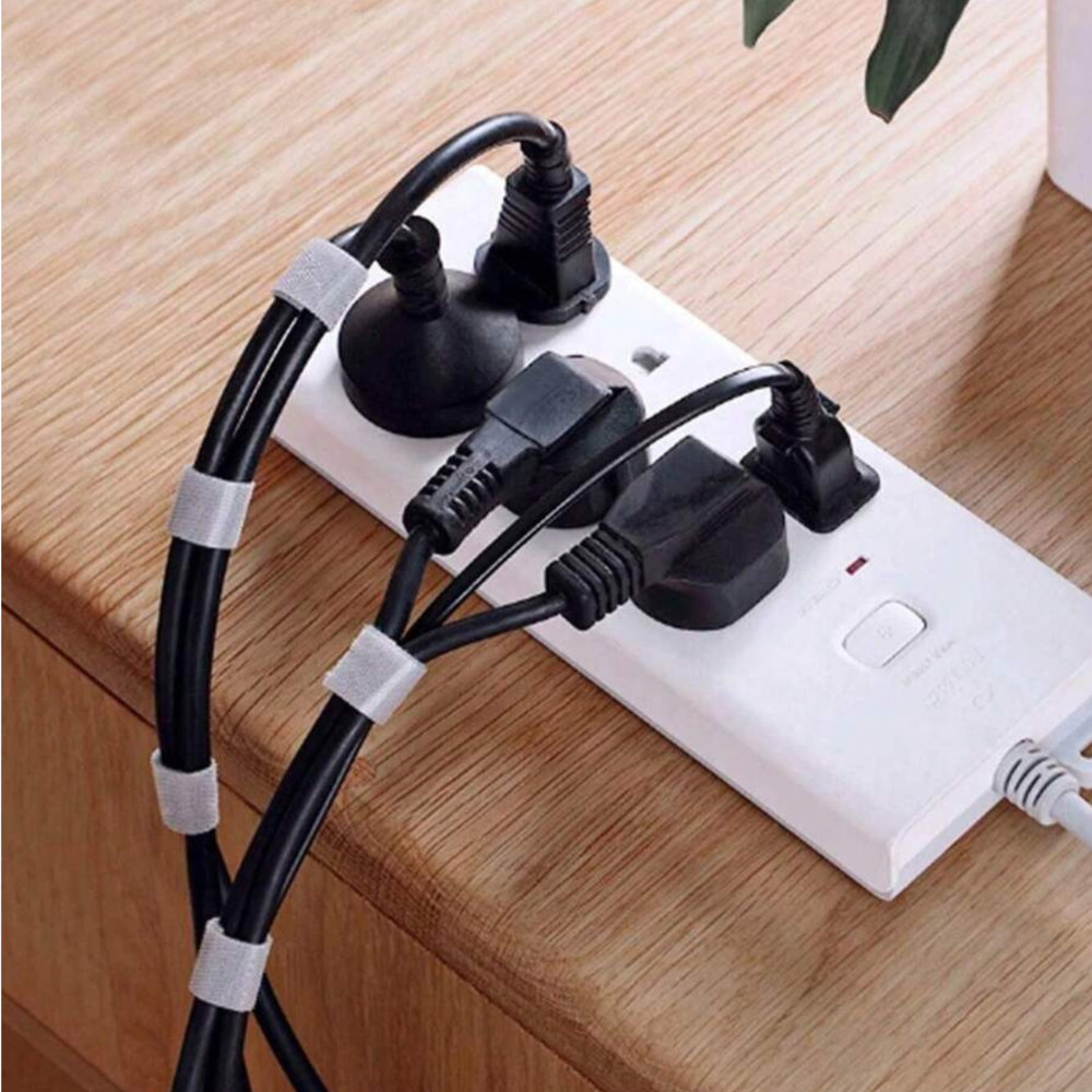 1m Hook & Loop Cable Tie Double-Sided Self Gripping Portabl Data Cable Organizer