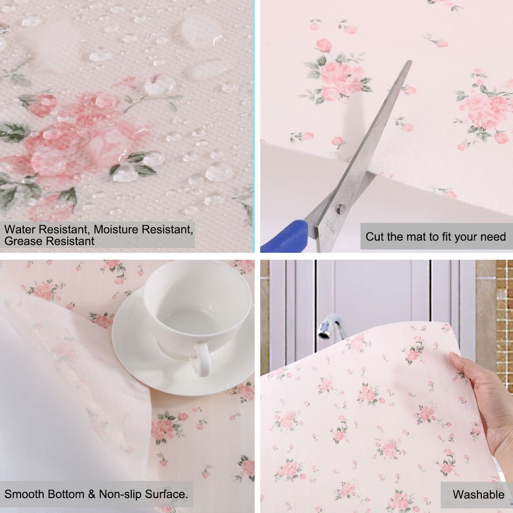 Rose Pattern Cabinet Table Drawer Liner Wardrobe Shelf Pad Protector 30x300cm