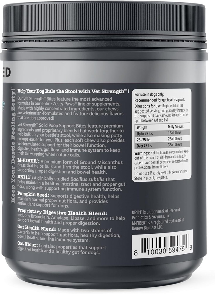 Solid Poop Support Bites for Dogs - 90 Count