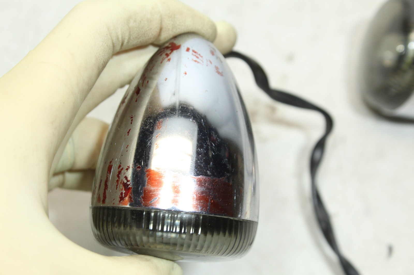 Harley Softail Dyna Sportster OEM Front Turn Signal Set Pair Chrome Bullet Style