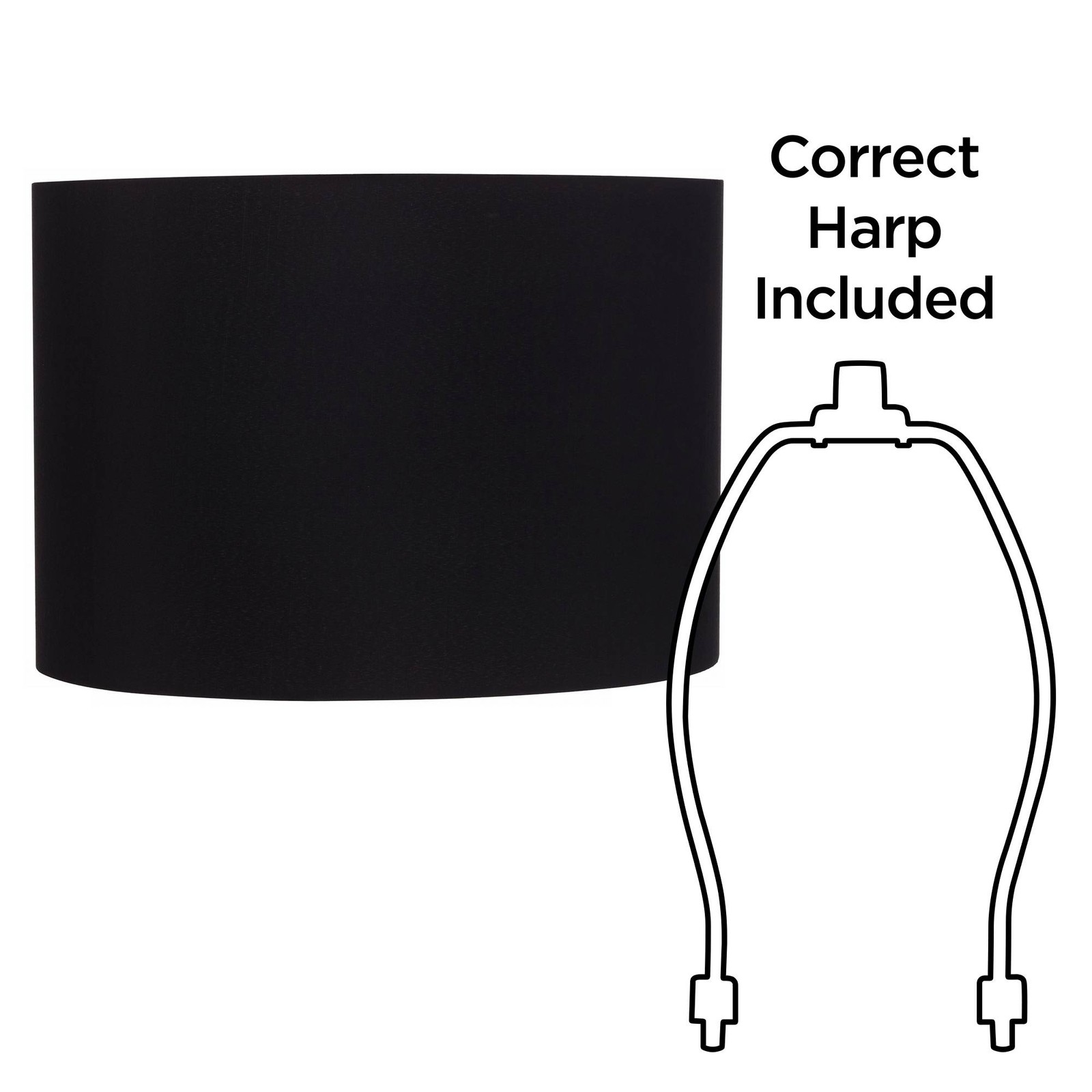 Springcrest Black Fabric Set of 2 Drum Lamp Shades 16x16x11 (Spider)