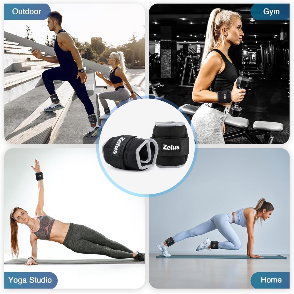 Adjustable Ankle Weights Set | 2-10 lbs | Customizable Resistance for Workouts