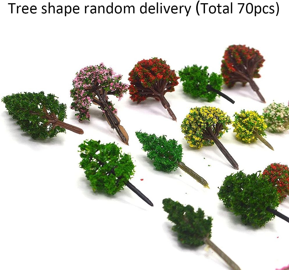 70-Pack Mixed Model Tree Train Trees Railroad Scenery Diorama Tree Architectu...