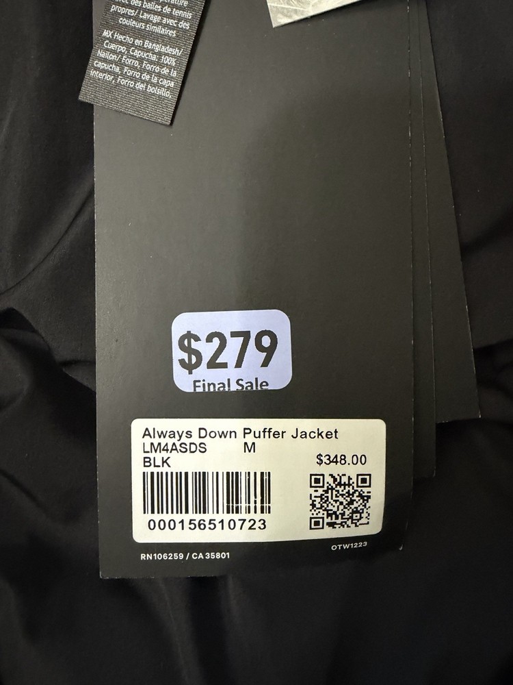 Size:M, Always Down Puffer Jacket