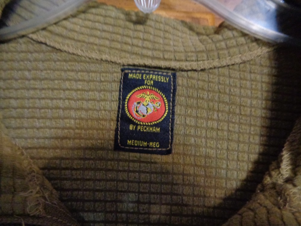 USMC Polartec FROG Grid Fleece 1/2 Zip Pullover Medium Regular Coyote Brown MR