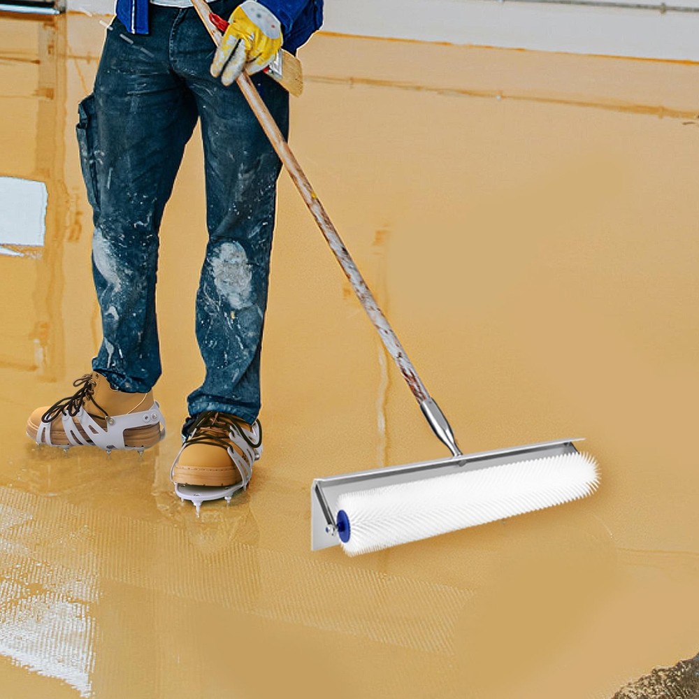 Spiked Roller for Self Leveling, 20"x 1" Self Leveling Cement Tools Epoxy Flo...