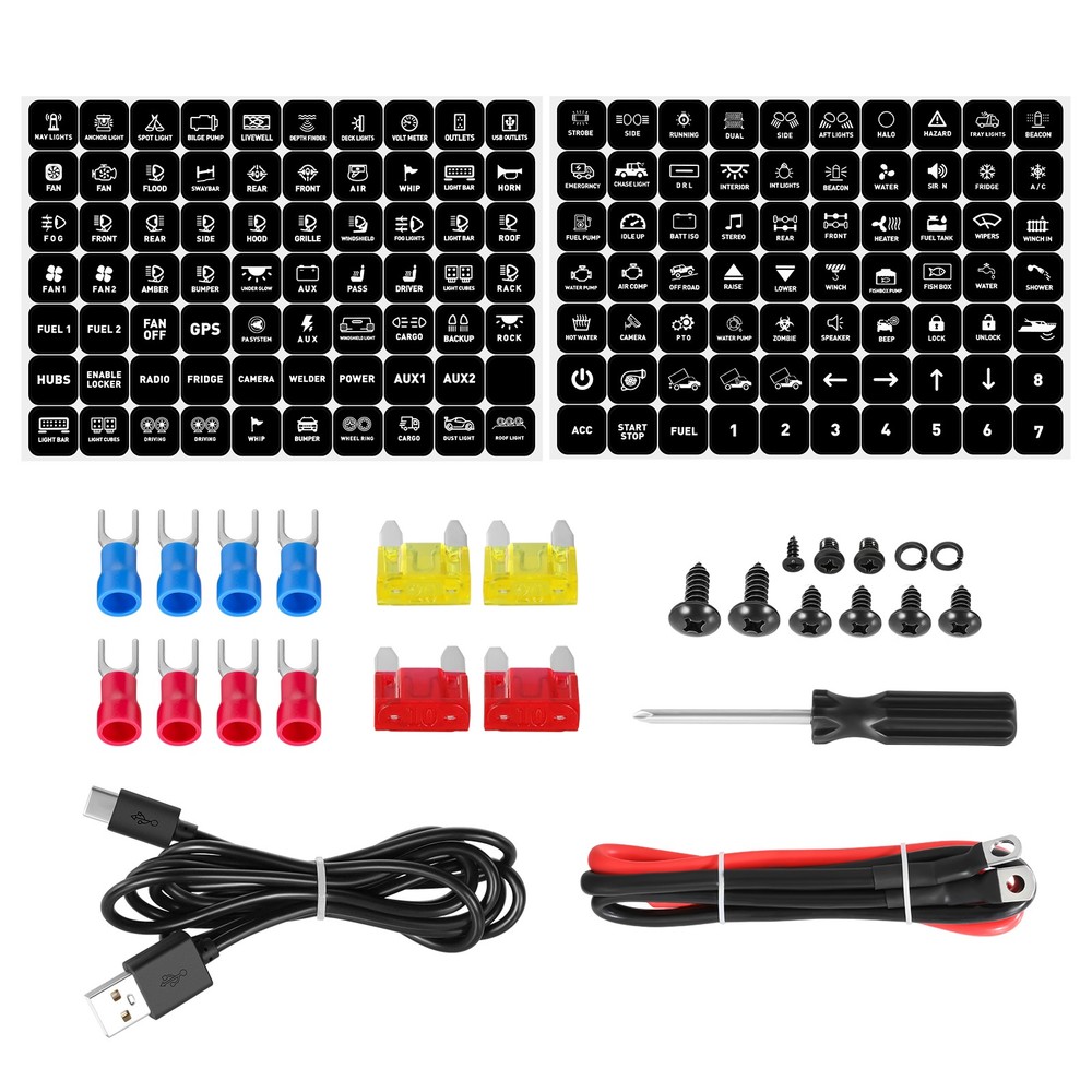 For Jeep Gladiator Wrangler Wireless 4 Gang Switch Panel LED Lights Control Box