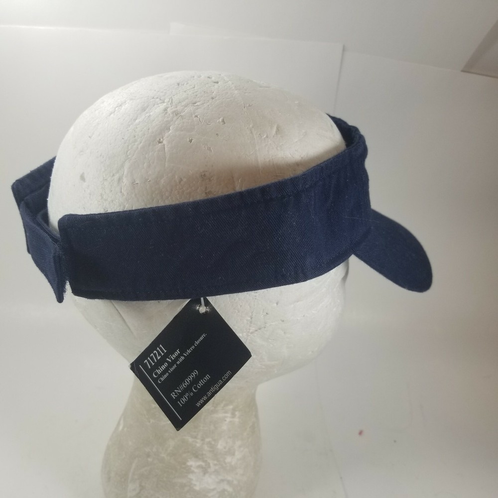 Anitigua Visor Dark Blue Golf Hat Cap Adjustable Strap Strapback Cotton