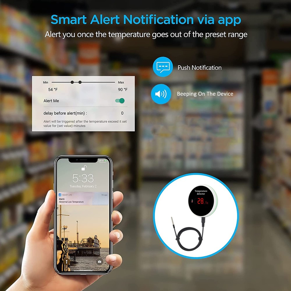 WiFi Temperature Sensor Smart Thermometer: Digital Temperature Moni... Fast Ship