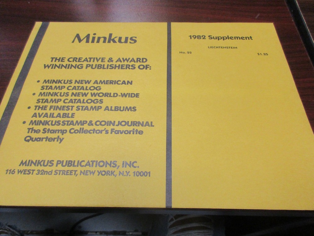 "MINKUS"  1982  SUPPLEMENT LIECHTENSTEIN #22   W/FREE SHP.