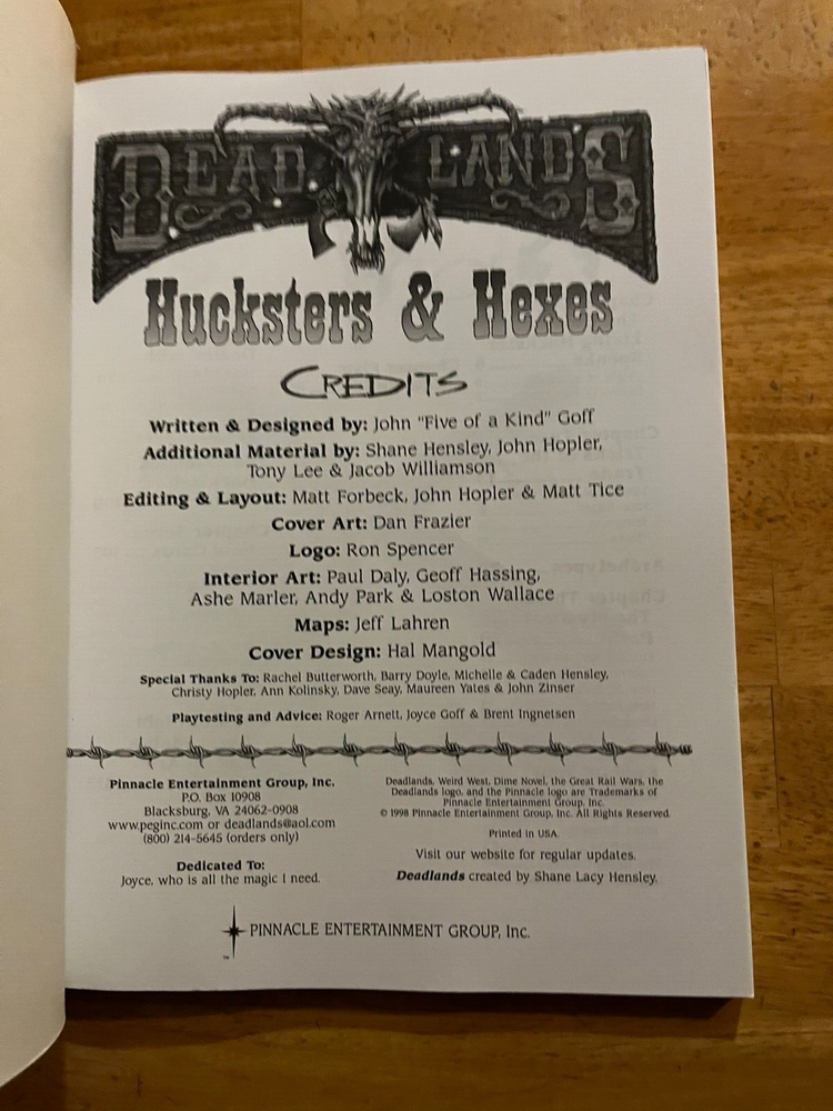 Deadlands: HUCKSTERS & HEXES - PEG 1005 - VG+