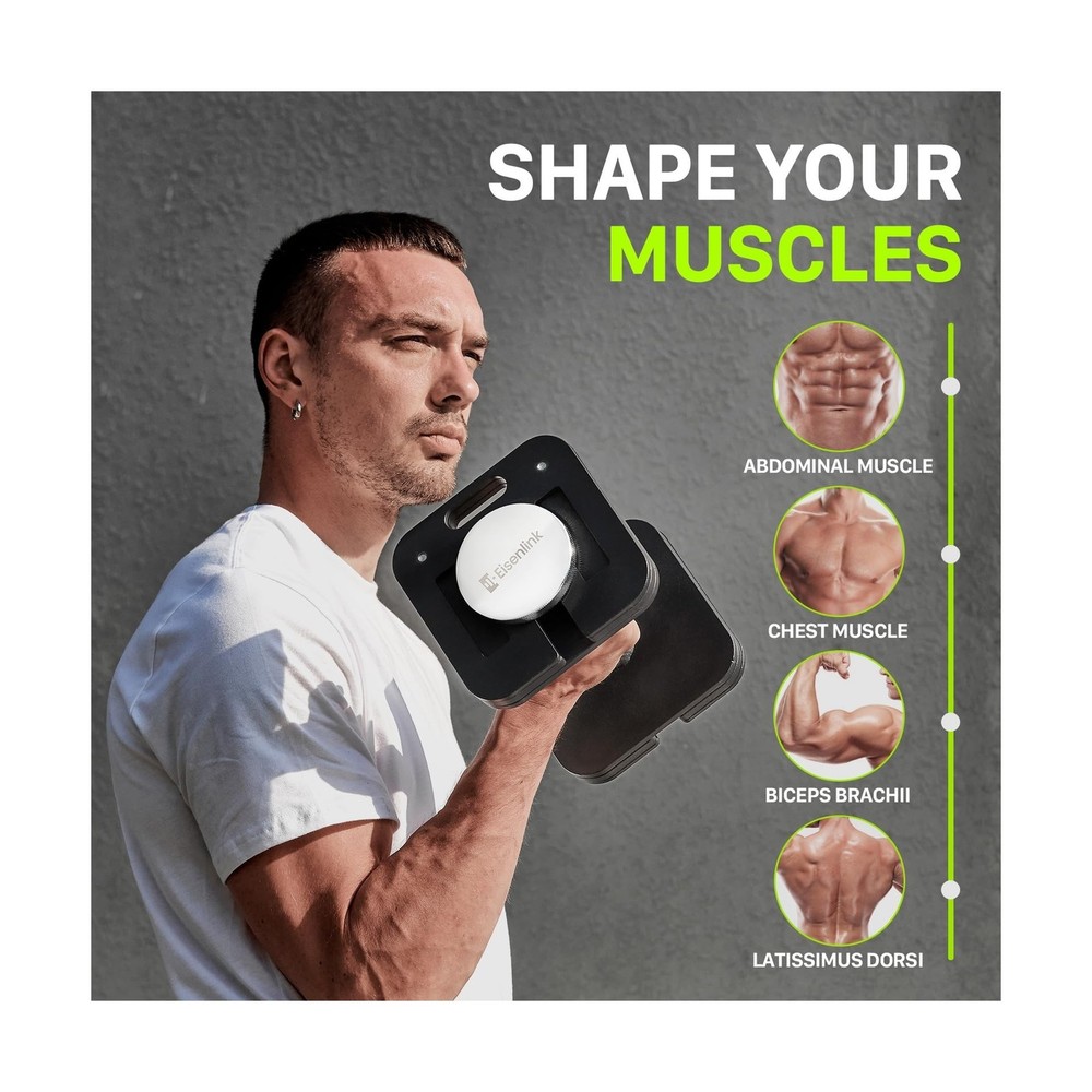 Eisenlink Adjustable Dumbbell Set, 10-50/80lb, 5lb Increments, Quick-Lock Squ...