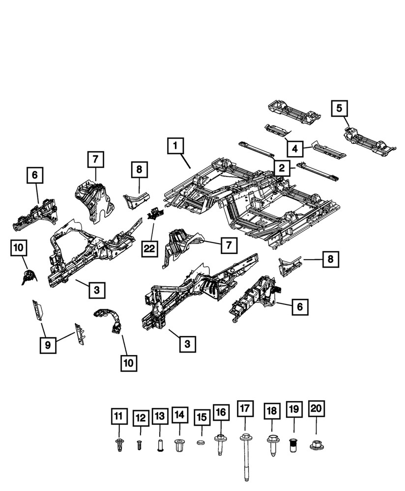 Genuine Mopar Frame Rail Bracket Right 68430842AC