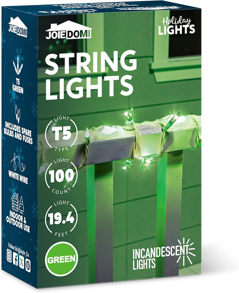 Christmas String Lights Indoor,100 Count Mini Green Light,21.4 FT Lighting