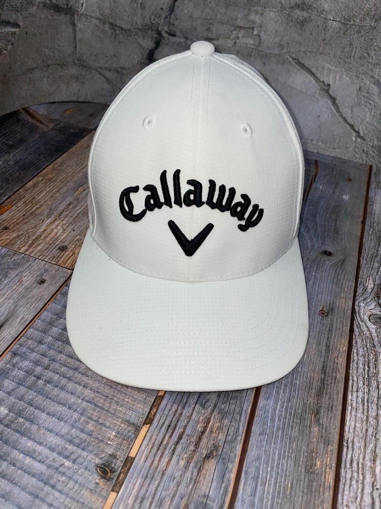 Callaway Odyssey Golf White Performance Adj Strapback Hat Cap Loggers Trail