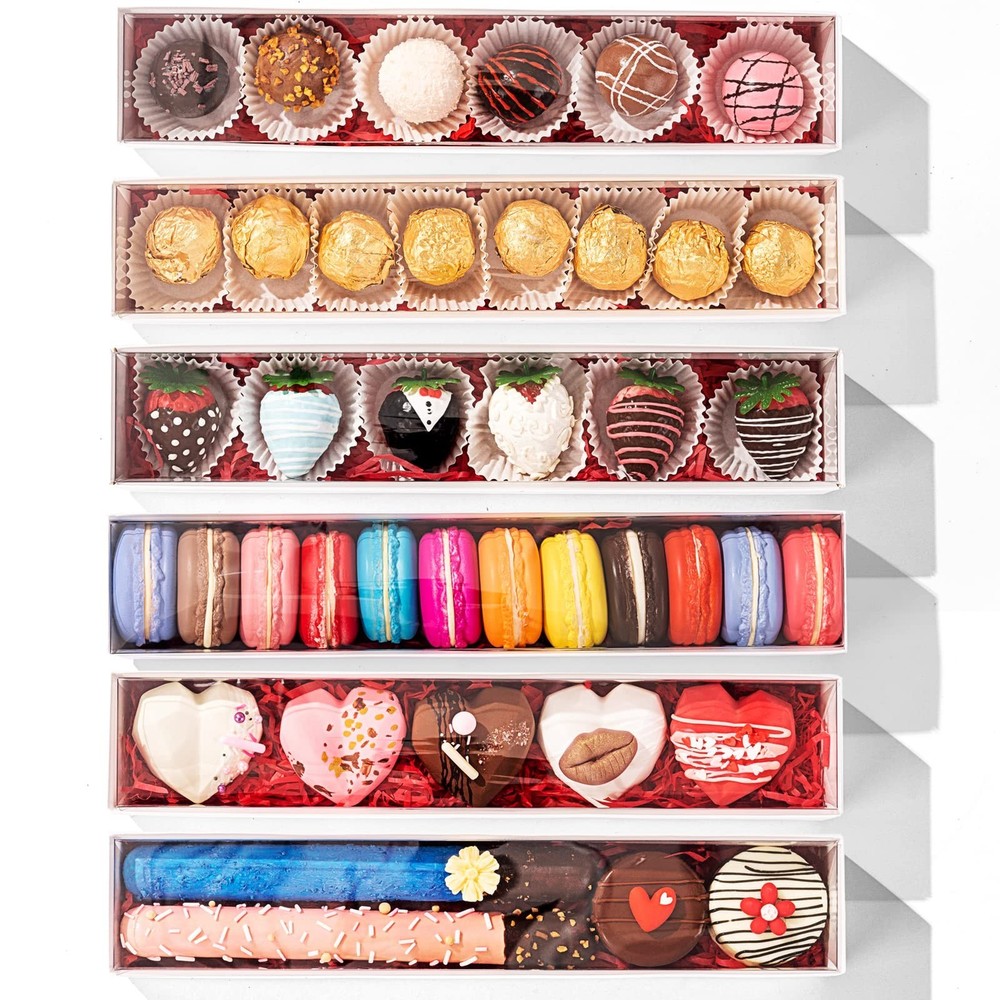 20Pack 12x2¼"x2 Inch Strawberry Boxes Macaron boxes Chocolate Truffle Boxes