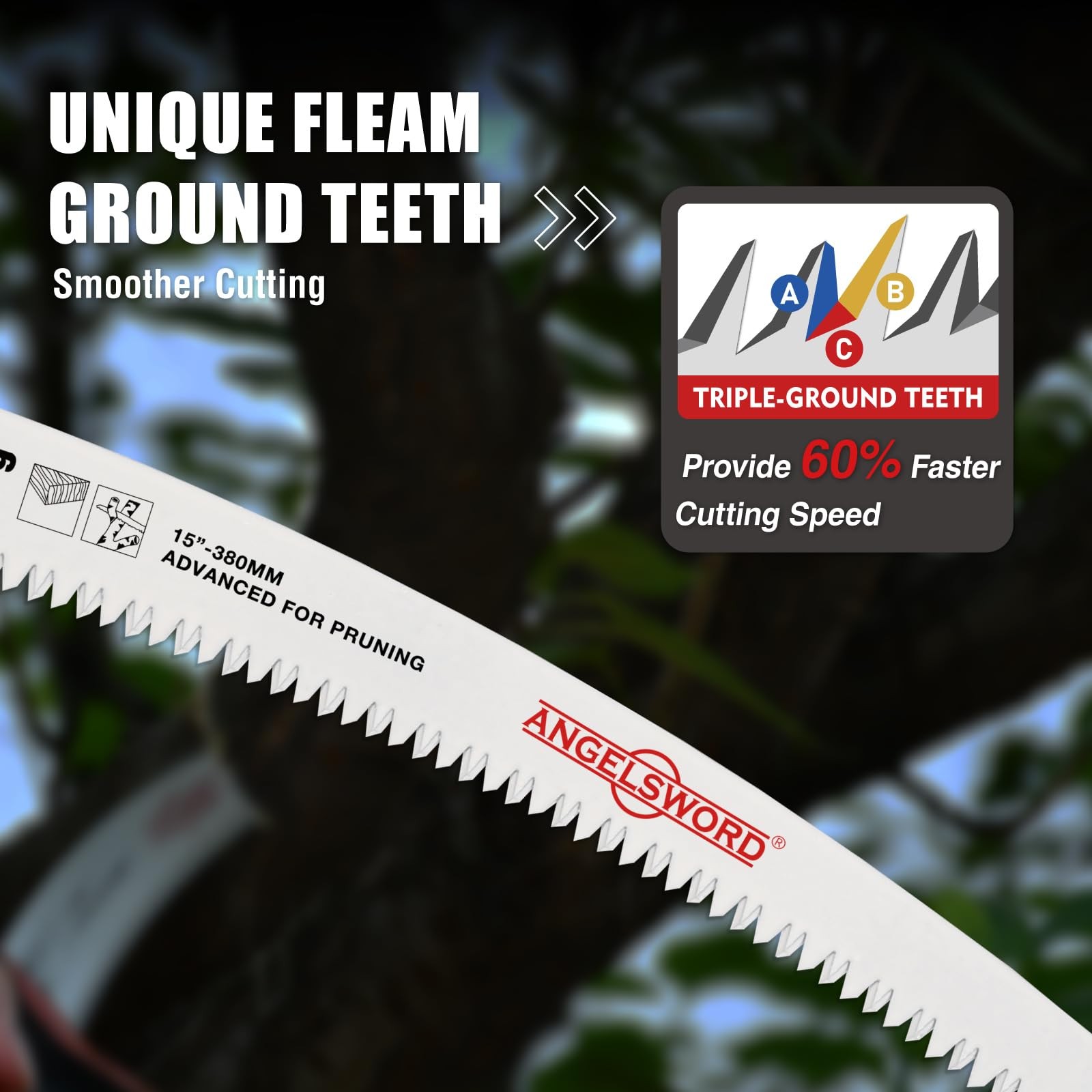 15 Inch Arc Edge Reciprocating Saw Blade, 6TPI Wood Pruning Saw Blades for Tr...