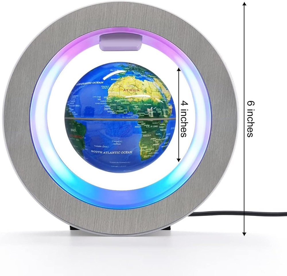 Magnetic Levitation Floating Globe - Levitating O Shape Globe with LED Lights...