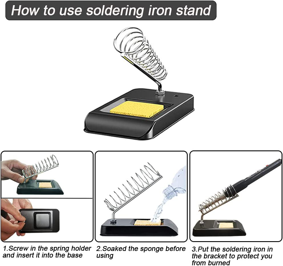 Soldering Iron Kit 60W Adjustable Temperature Welding Tool Desoldering Pump 110V