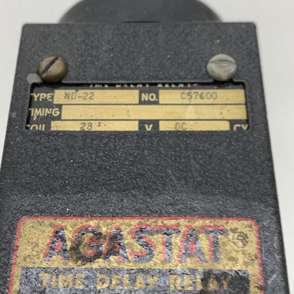 Agastat ND-22 Time Delay Relay 28VDC Coil