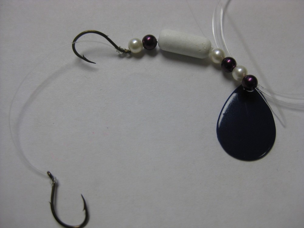 Walleye 2 Hook Floating Float  Spinner Rigs Crawler Harness (Purple)