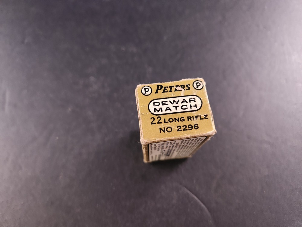 Vintage PETERS DEWAR MATCH 22 Long Ammo BOX Empty