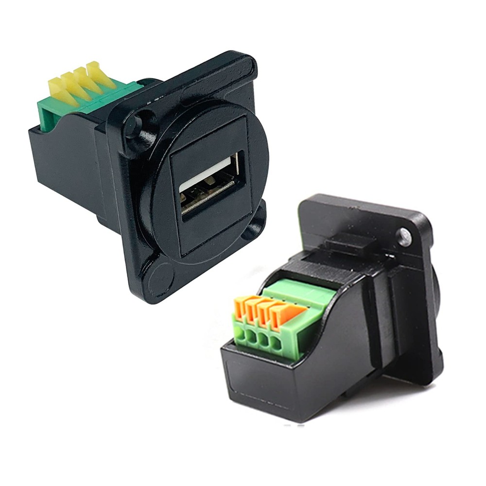PENGLIN 2PCS USB2.0 Panel Mount Terminal Connector,USB 2.0 Type A Silver