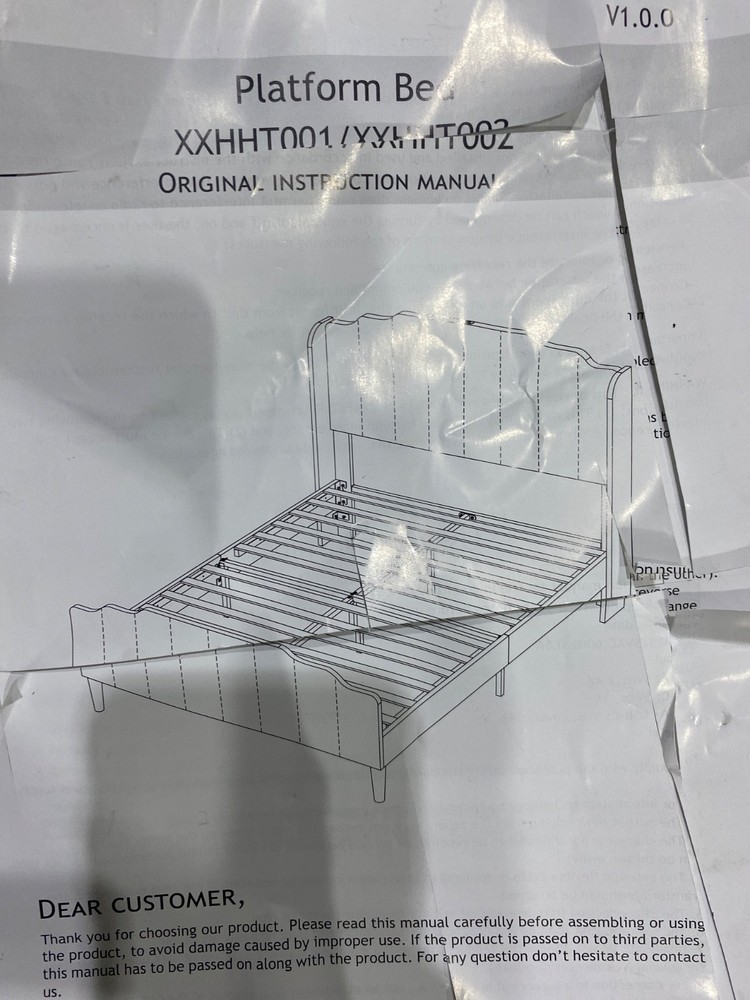 XXHHT001 XXHHT002 Platform Bed Hardware Pack