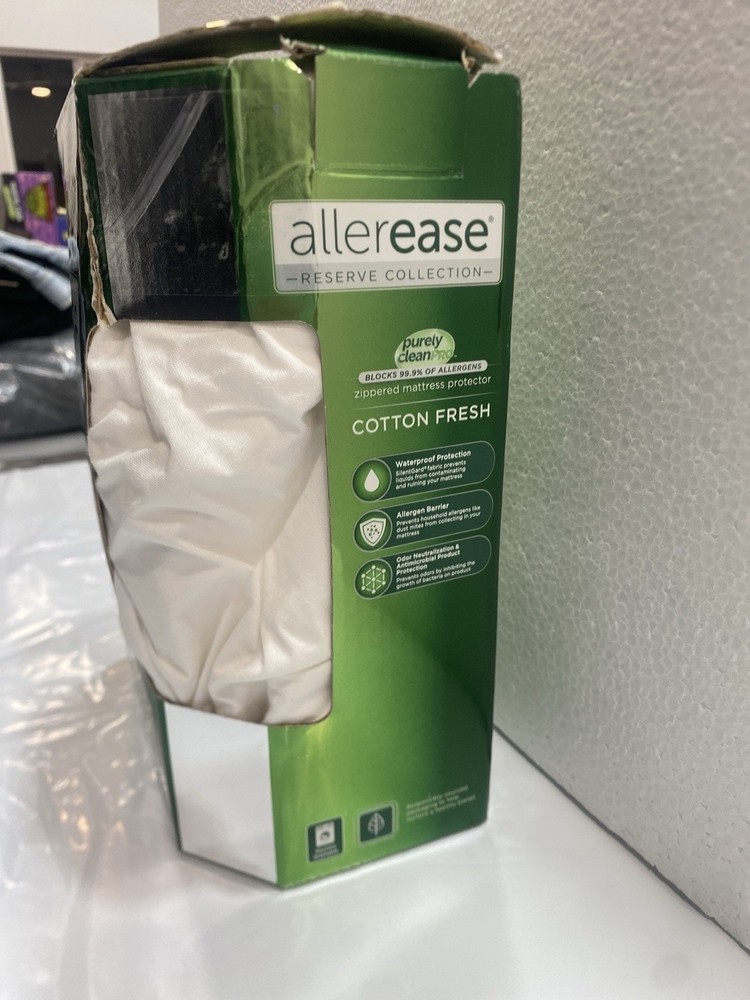 ALLEREASE Cotton Fresh Zippered Mattress Protector Full Size White Waterproof