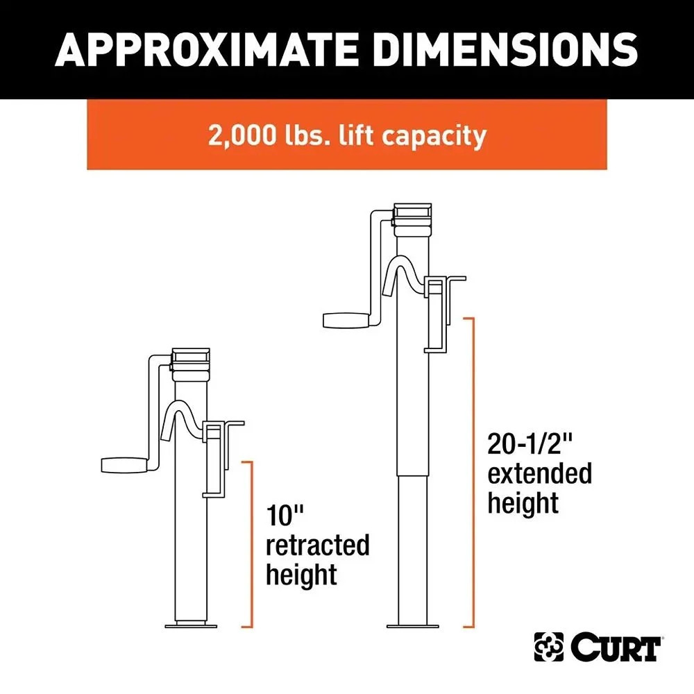CURT 28302 Bracket Mount Sidewind Swivel Jack