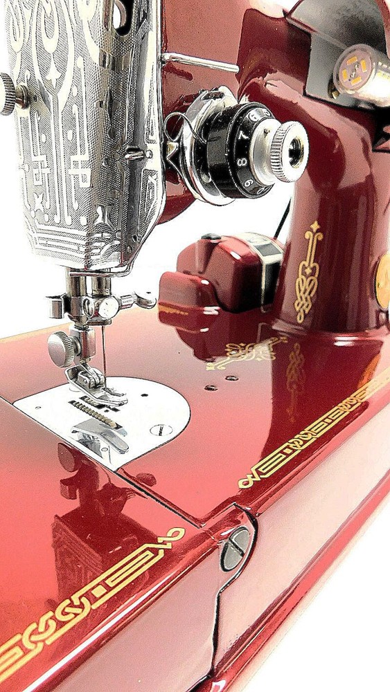 Desk Dave's "RUBY RED" Singer Featherweight 221 Sewing Machine